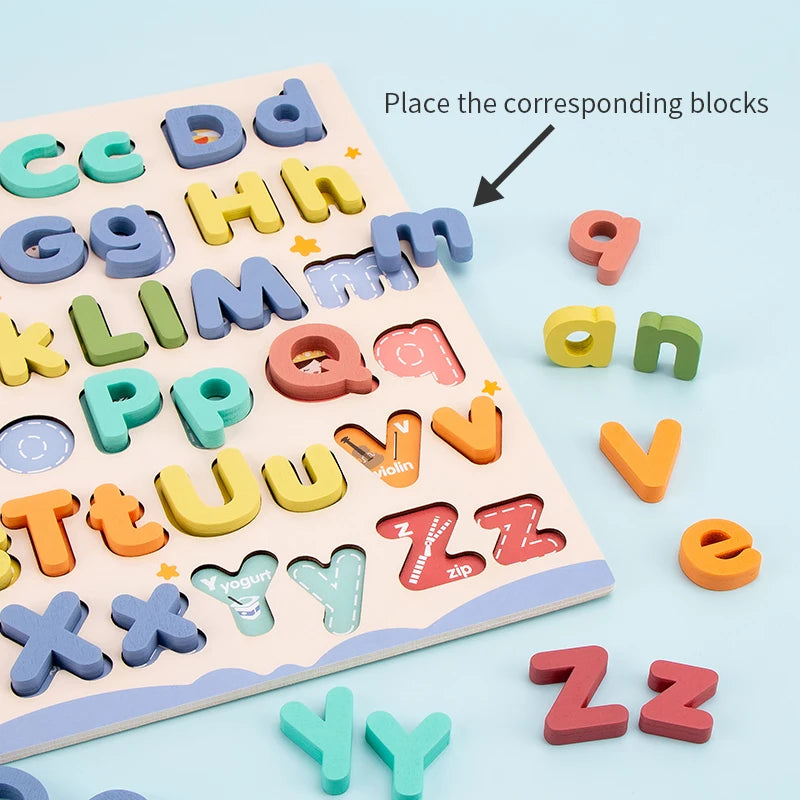 Wooden Alphabet Puzzle – Uppercase & Lowercase