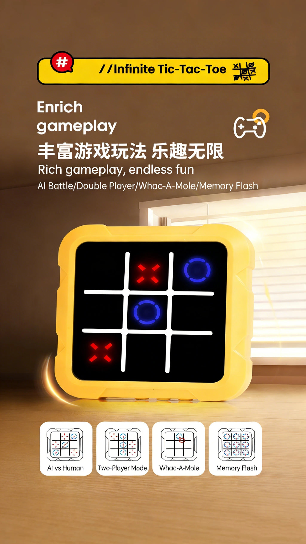 Electronic Tic Tac Toe – Noughts & Crosses Game