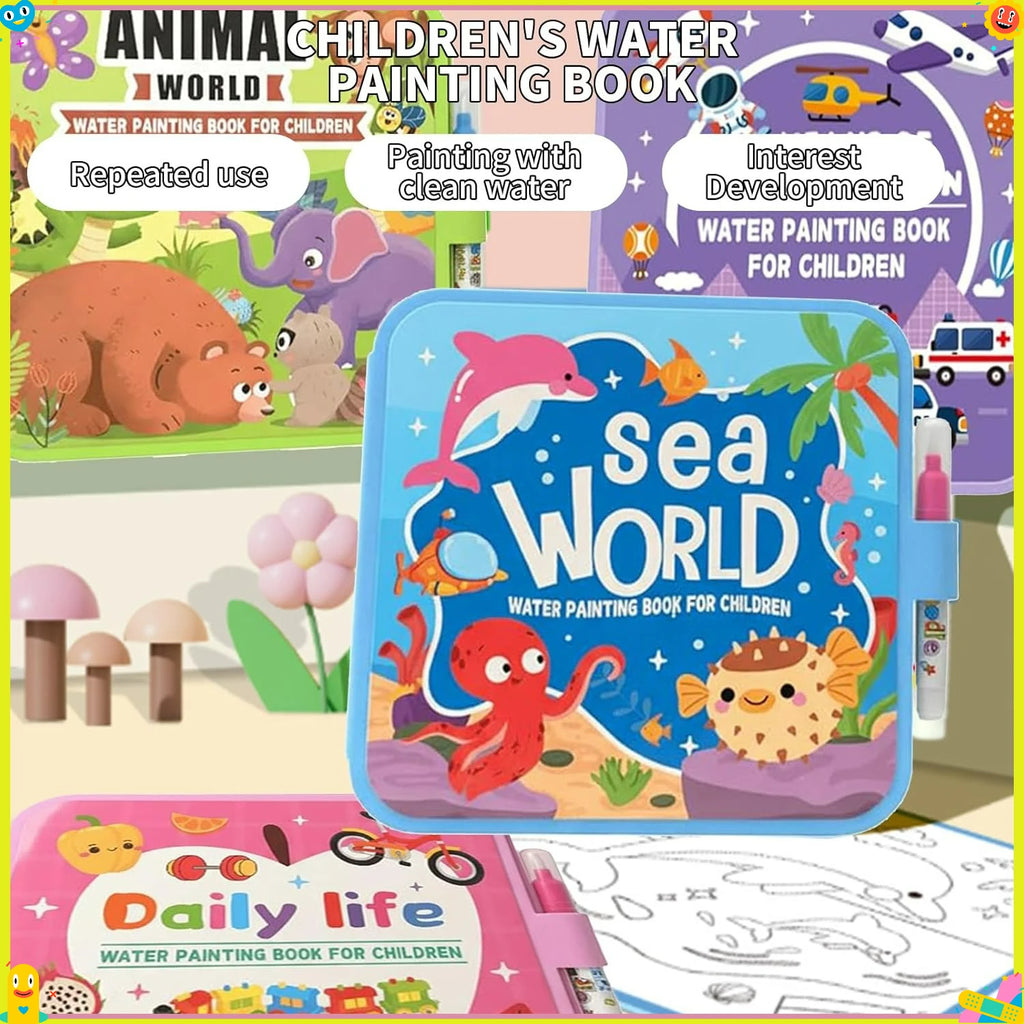 Reusable Water Colouring Book with Pen