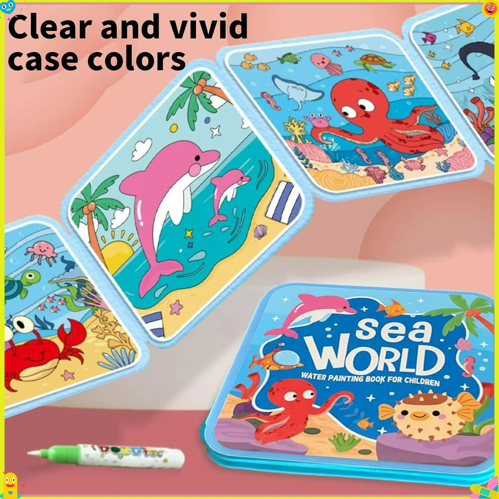 Reusable Water Colouring Book with Pen