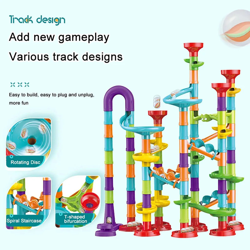 142-Piece Marble Run Building Set — Pivoli Toys