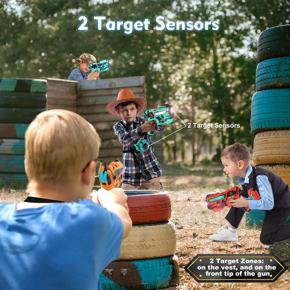 Rechargeable Laser Tag Set for 2 or 4 Players