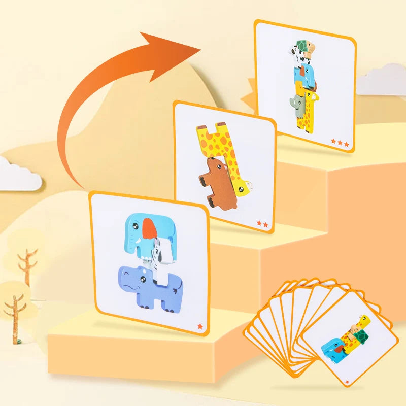 Wooden Animal Stacking Game, additional product view 2