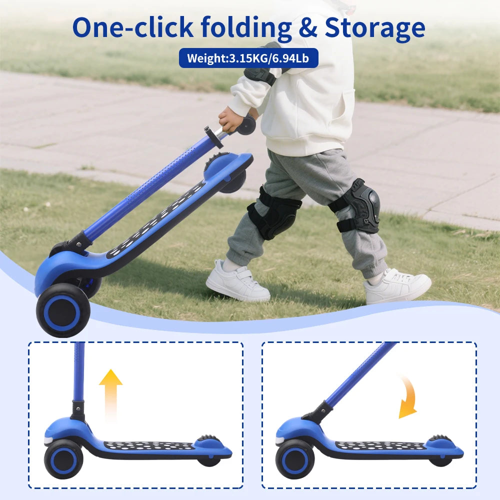 Kids' 3-Wheel Light-Up Folding Scooter