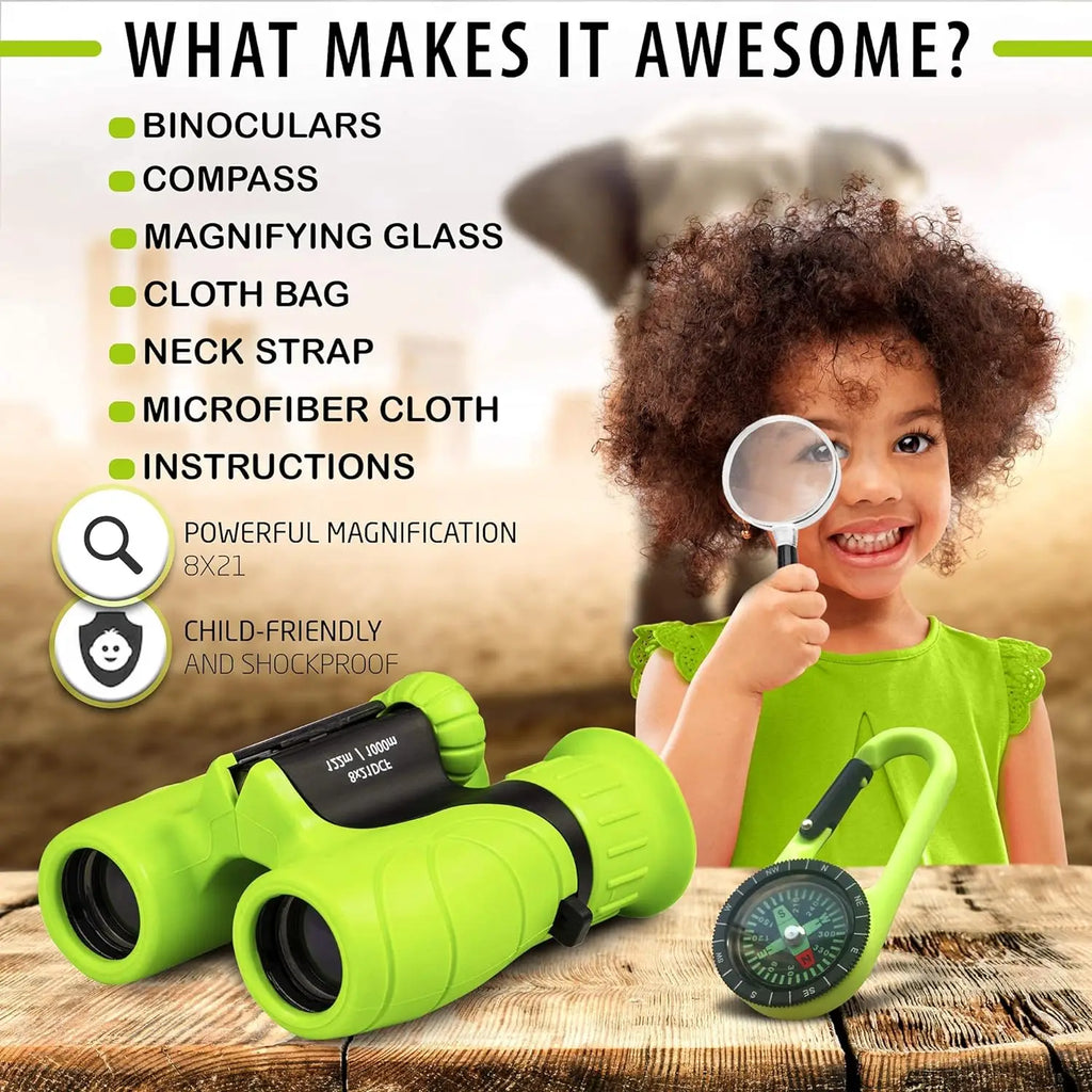 Kids' 8× Binoculars & Explorer Set