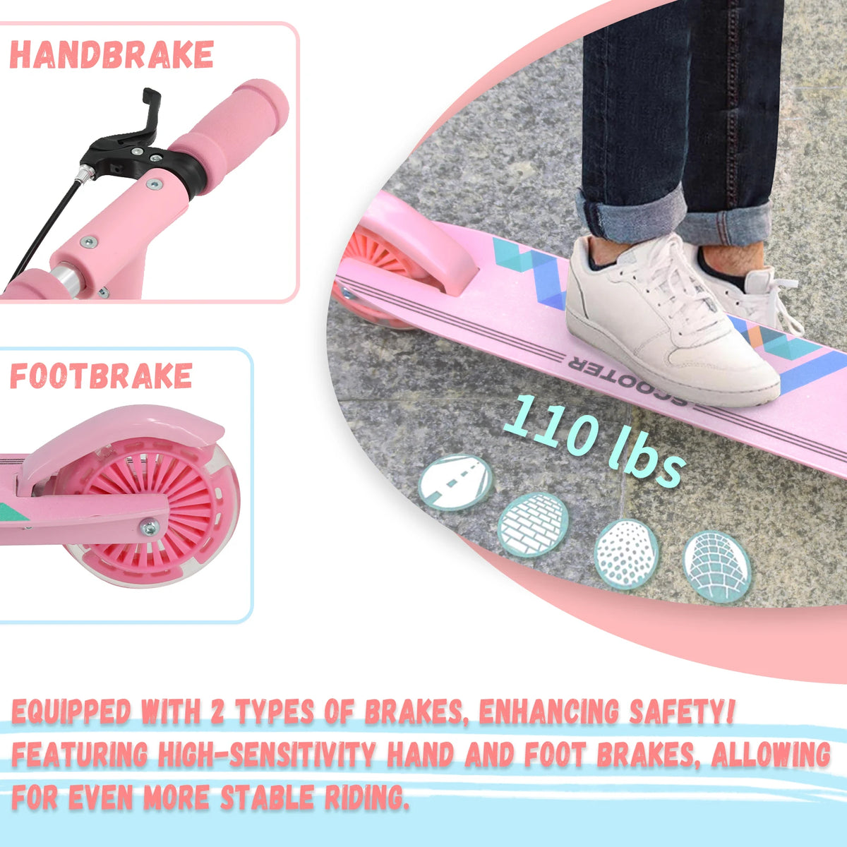 Kids' 2-Wheel Light-Up Folding Scooter
