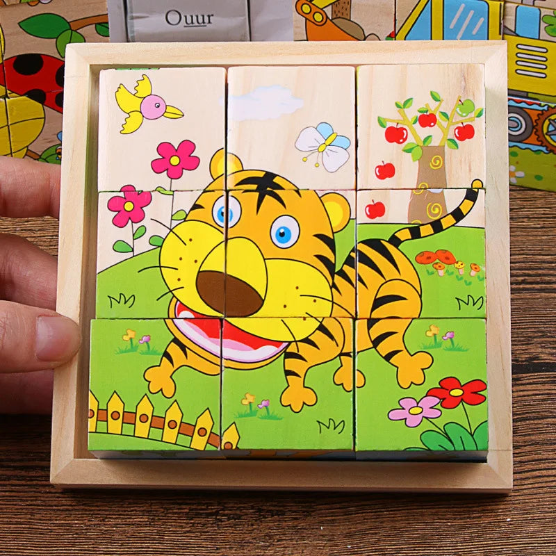 Wooden Cube Puzzle – 6 Pictures & 9 Themes