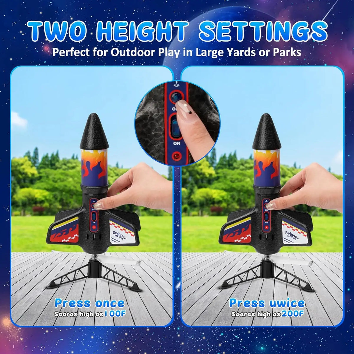 Rocket Launcher Toy – Motorised Rocket & Parachute