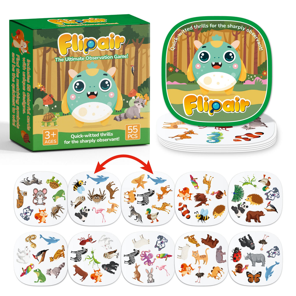 Animal Match Card Game — 55 Cards — Pivoli Toys