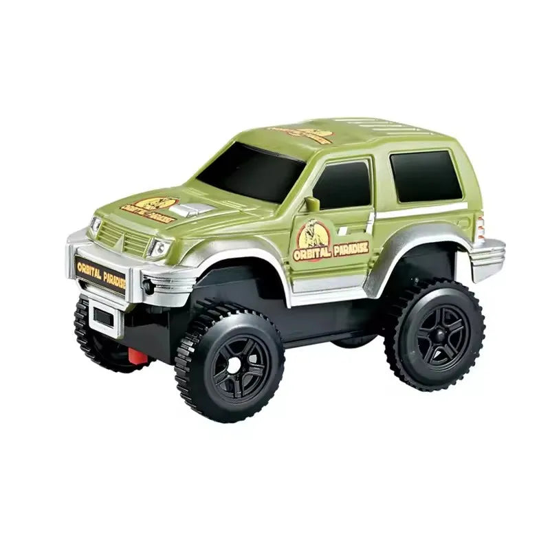 Toy car included with the dinosaur flexible race track set