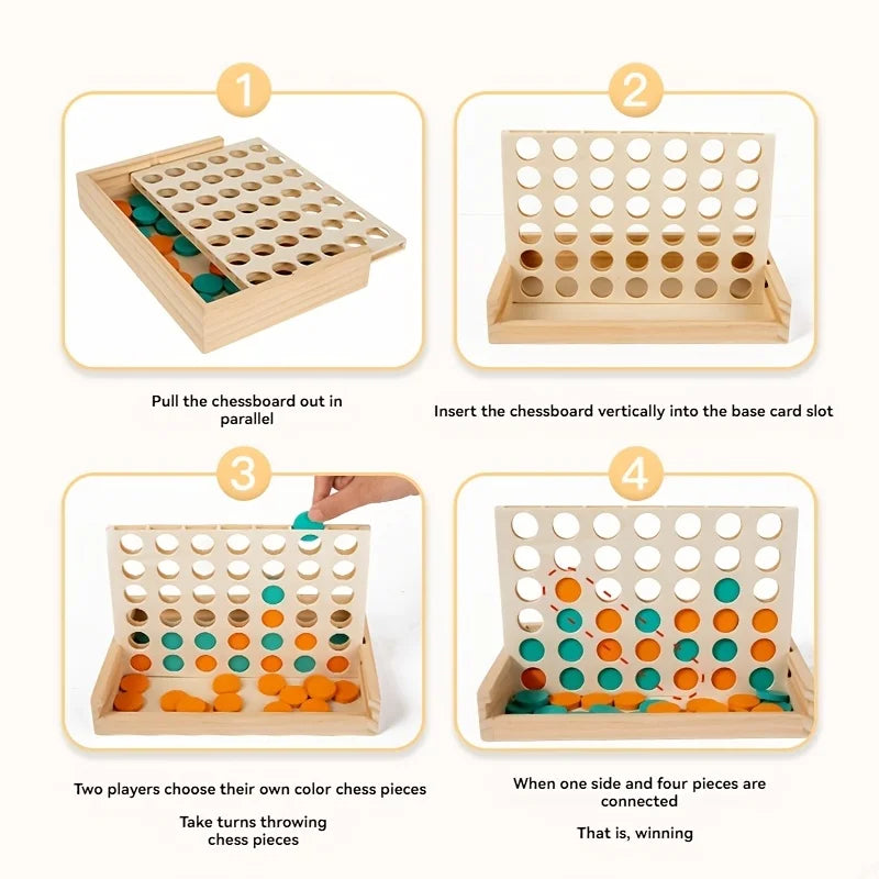 Wooden Four-in-a-Row Game — Pivoli Toys — product image 6