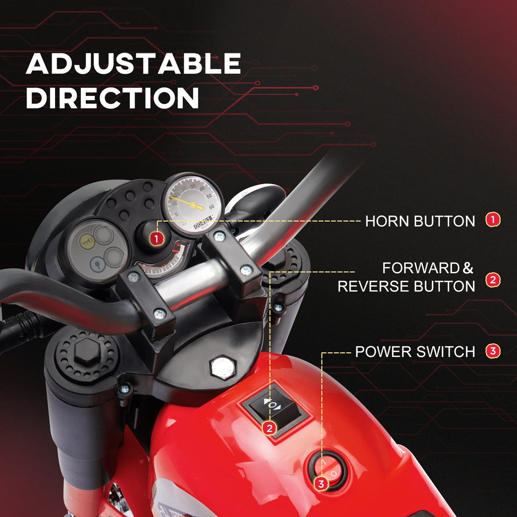 HOMCOM 6V Electric Ride-On Motorcycle