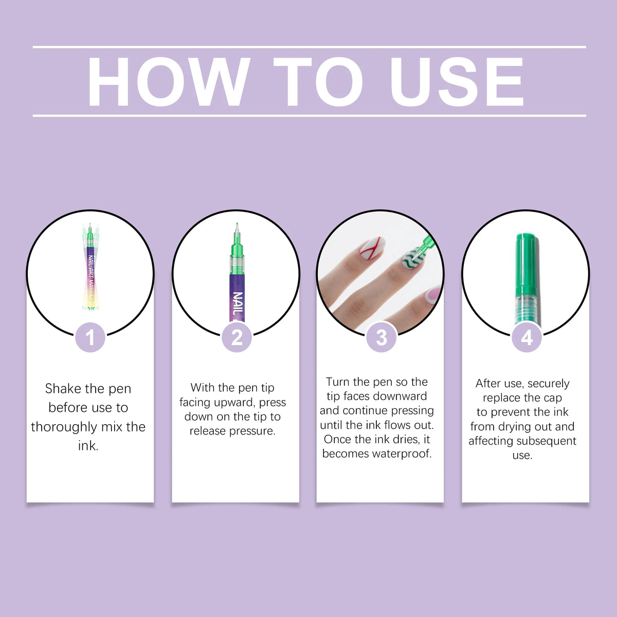 Nail Art Pens — Fine & Rounded Tip Duo