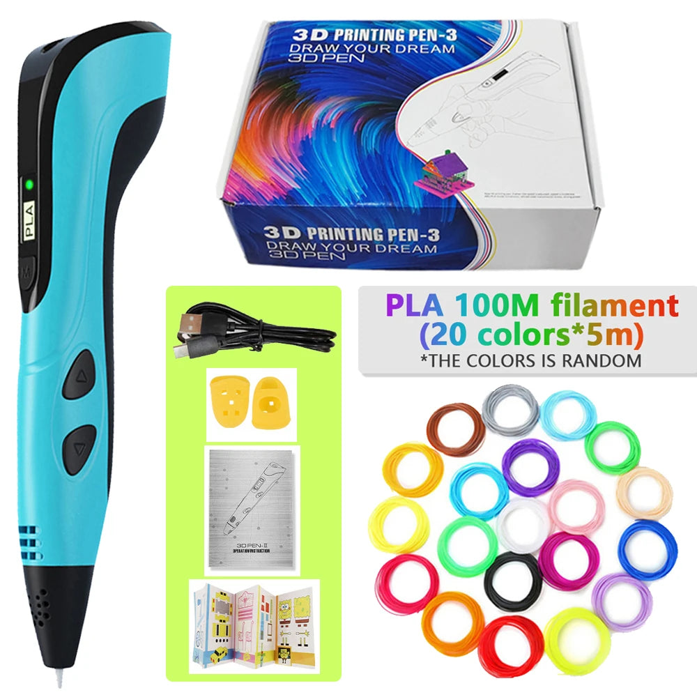 3D Pen for Kids with 100m PLA Filament