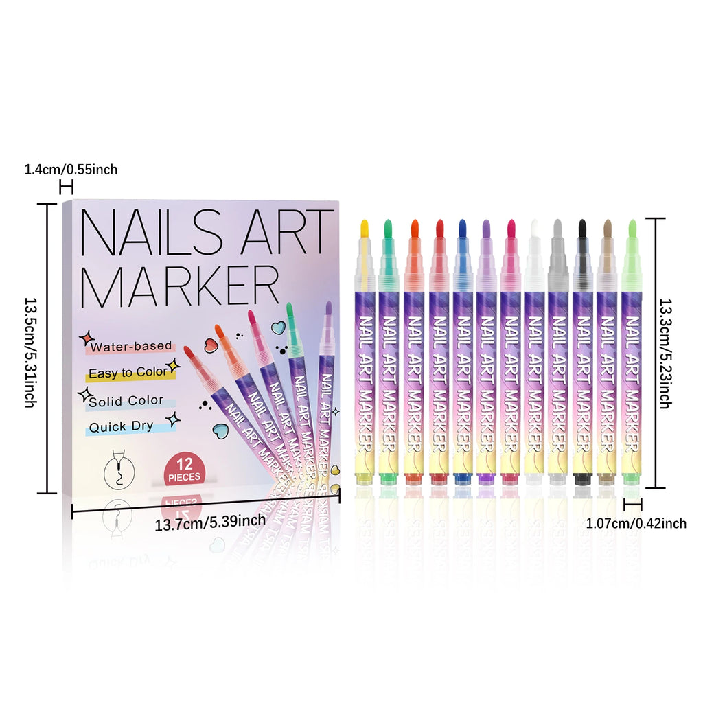 Nail Art Pens — Fine & Rounded Tip Duo