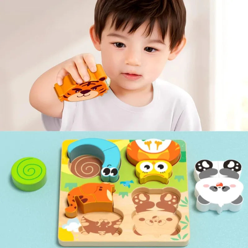 Wooden Puzzle Board – Animals & Vehicles