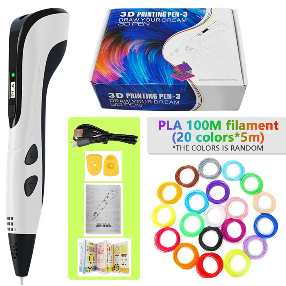 3D Pen for Kids with 100m PLA Filament