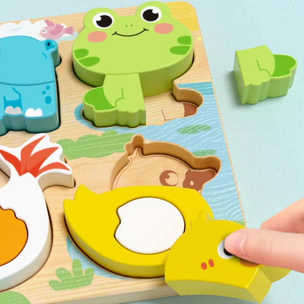 Wooden Puzzle Board – Animals & Vehicles