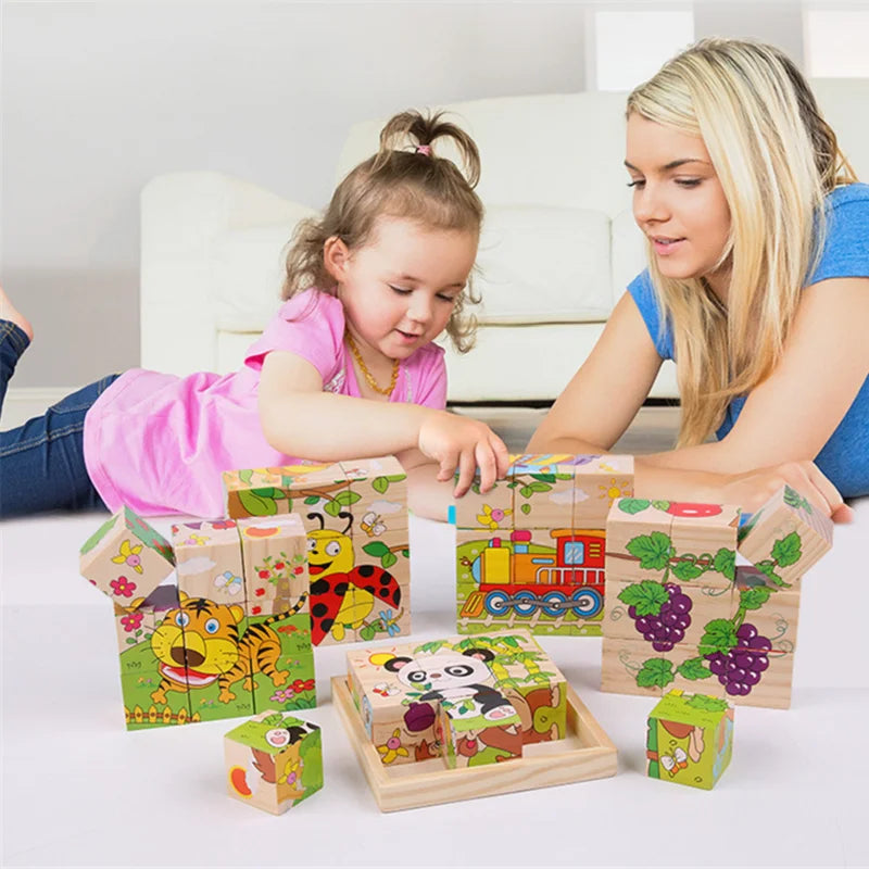 Wooden Cube Puzzle – 6 Pictures & 9 Themes