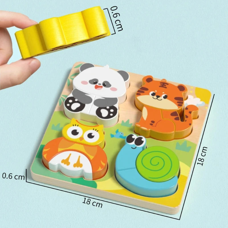 Wooden Puzzle Board – Animals & Vehicles