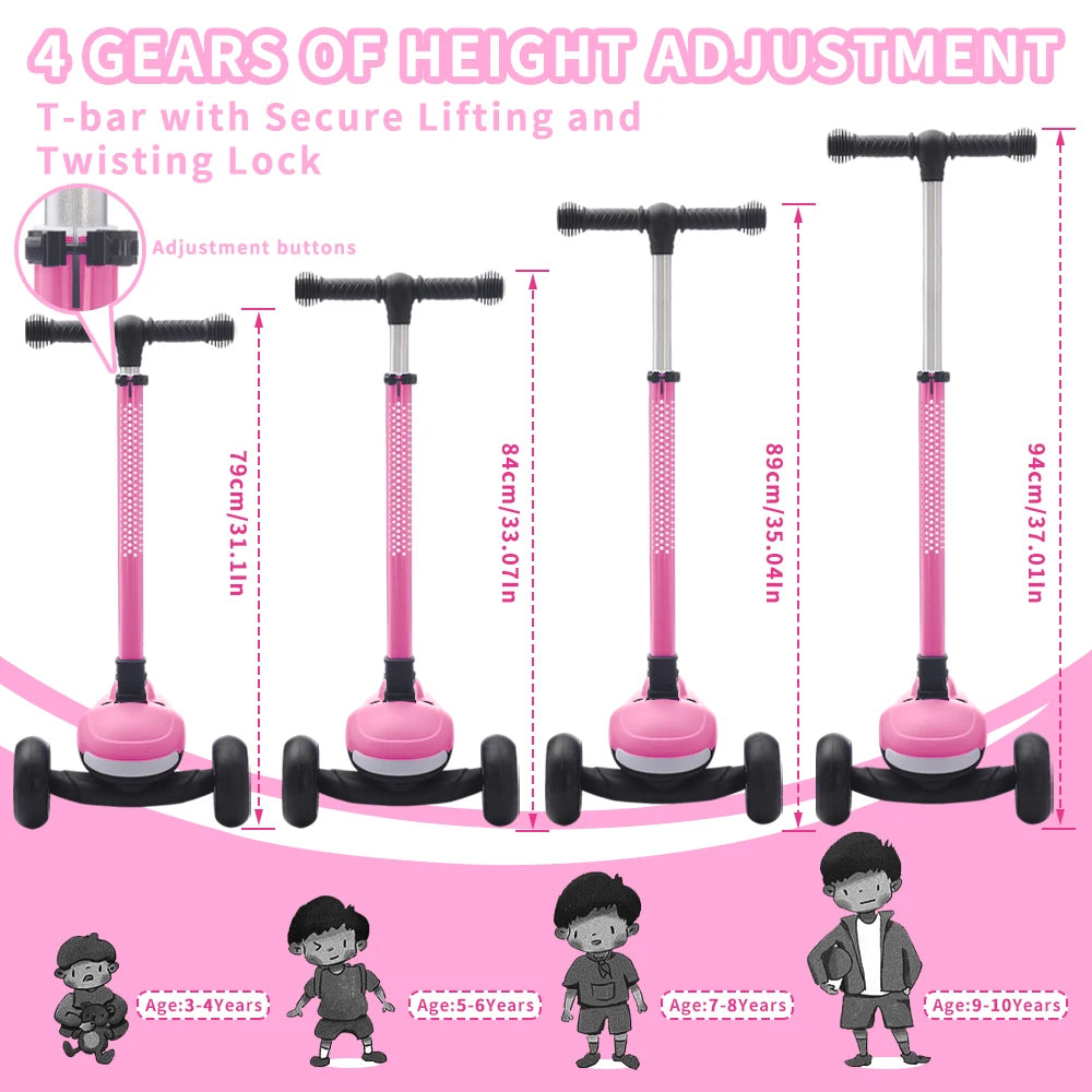 Kids' 3-Wheel Light-Up Folding Scooter