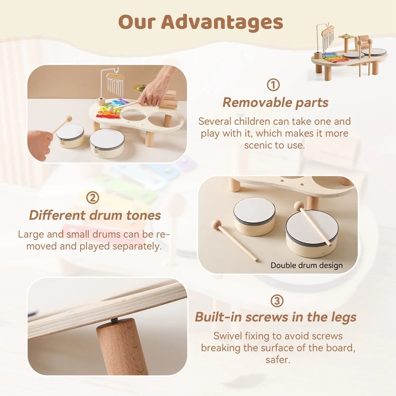 Wooden Musical Activity Table — Pivoli Toys — product image 9