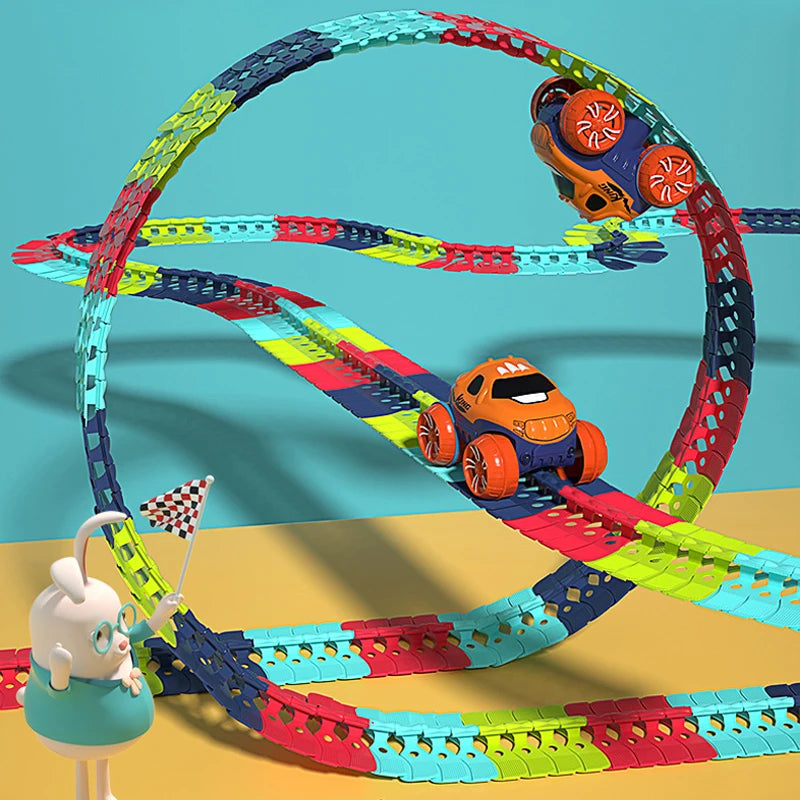 Flexible Car Racing Track — 184 Pieces