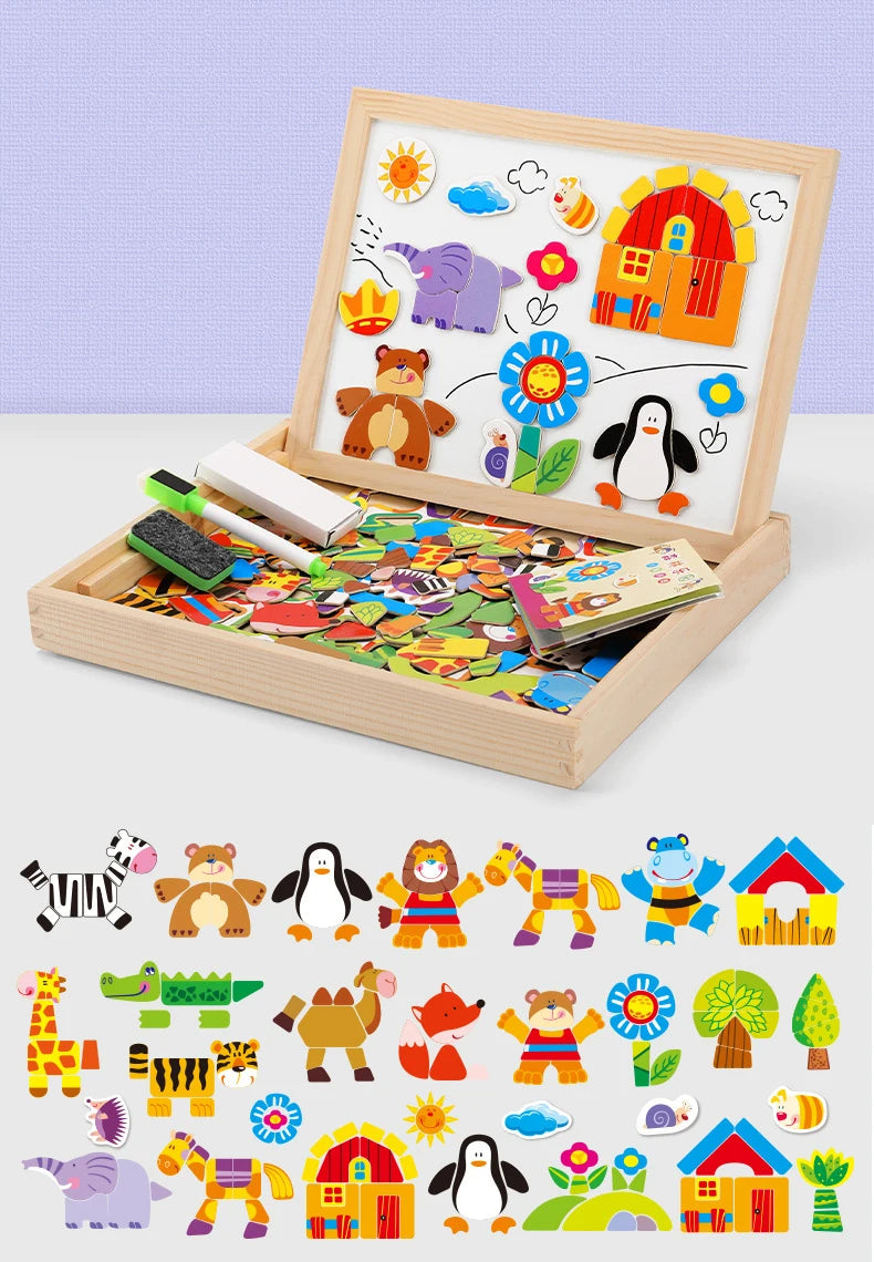 Wooden Magnetic Drawing & Puzzle Box — Pivoli Toys — product image 6