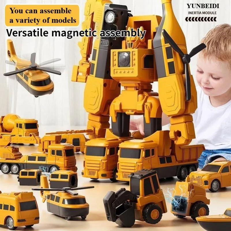 Magnetic Construction Vehicles — 35-Piece Set — Pivoli Toys