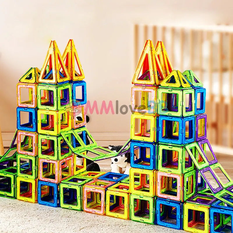 Magnetic Building Tiles — Rainbow Set — Pivoli Toys — product image 6