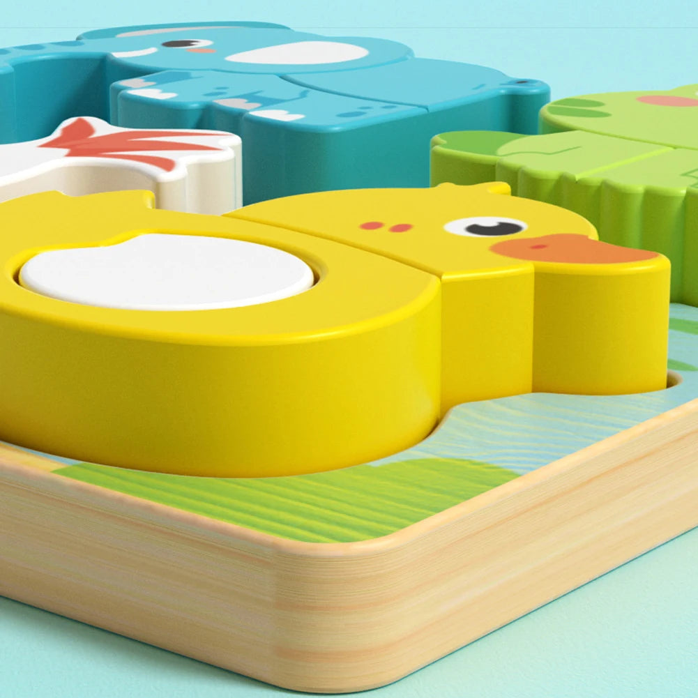 Wooden Puzzle Board – Animals & Vehicles