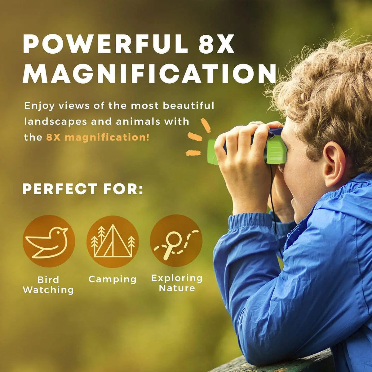 Kids' 8× Binoculars & Explorer Set