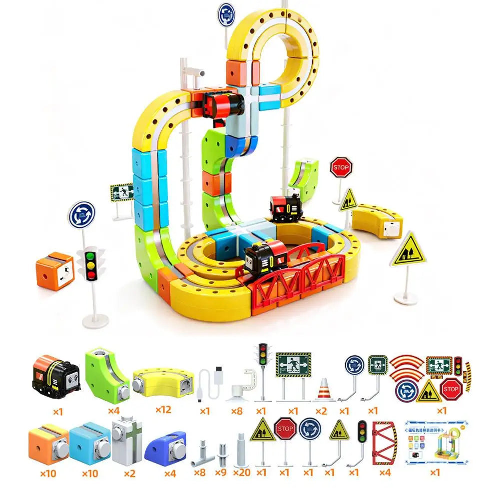Magnetic Train Track Building Set — Pivoli Toys