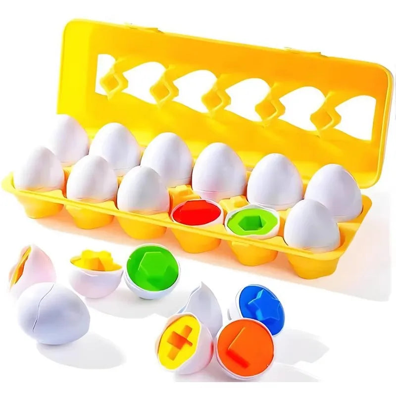 Colour and Shape Matching Eggs, Set of 12