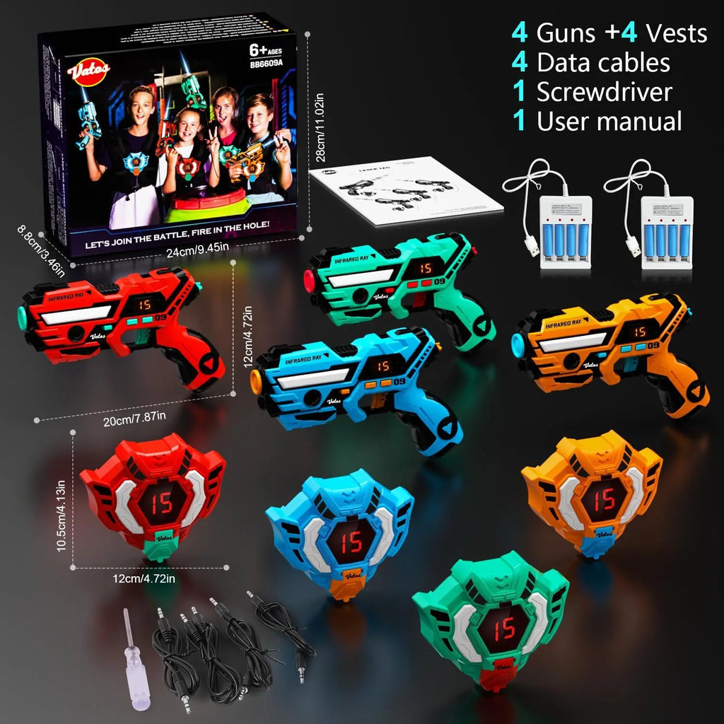 Rechargeable Laser Tag Set for 2 or 4 Players