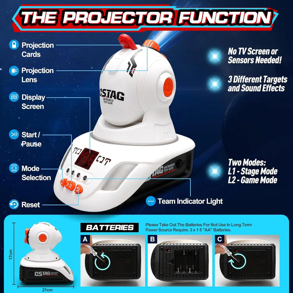 Laser Tag Projector Game with 2 Blasters
