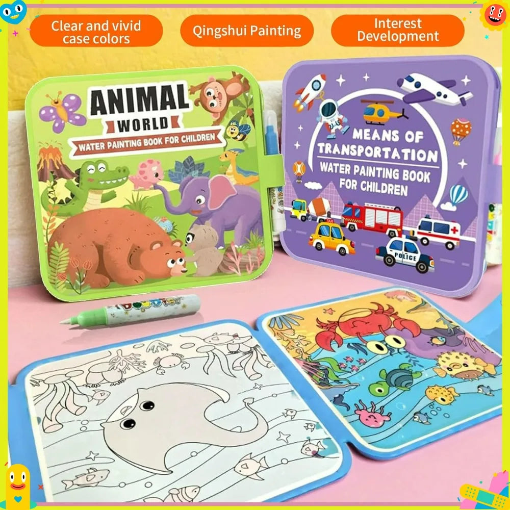 Reusable Water Colouring Book with Pen