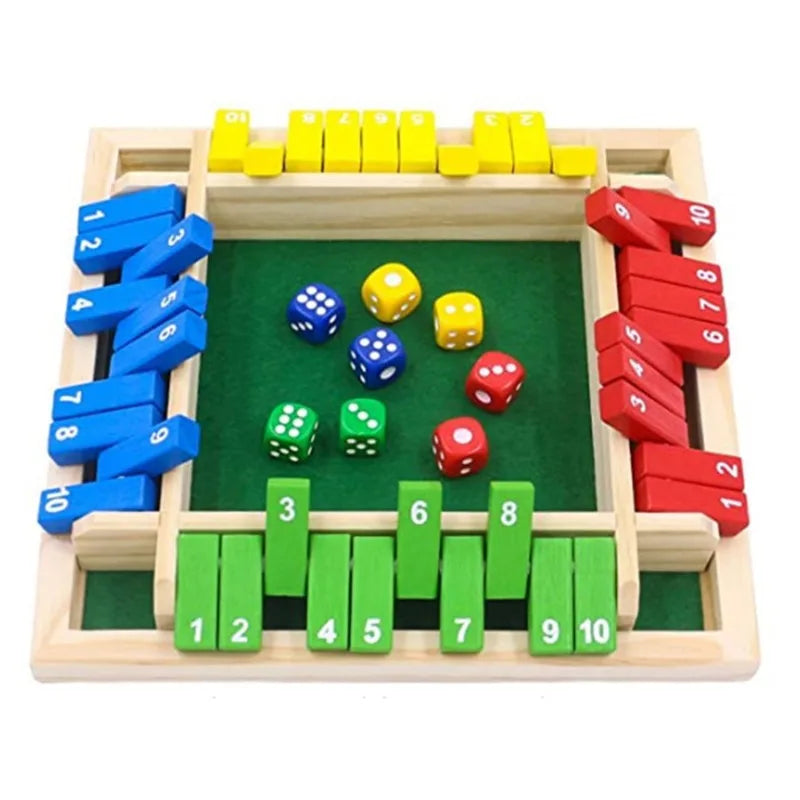 Four-Player Wooden Shut the Box Game — Pivoli Toys