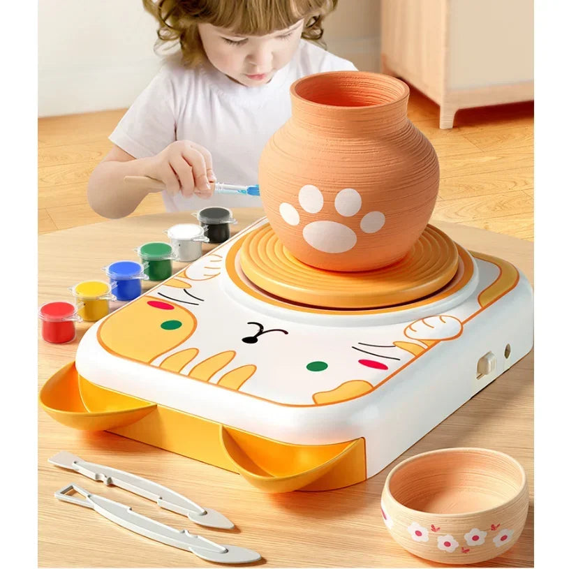 Mini Pottery Wheel for Kids – Cat or Dog Kit