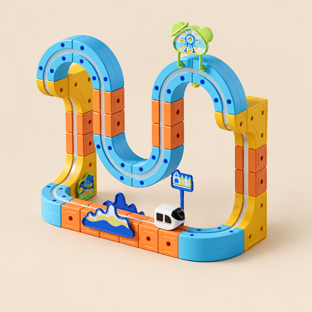 Magnetic Monorail Train Building Set - 126 pieces