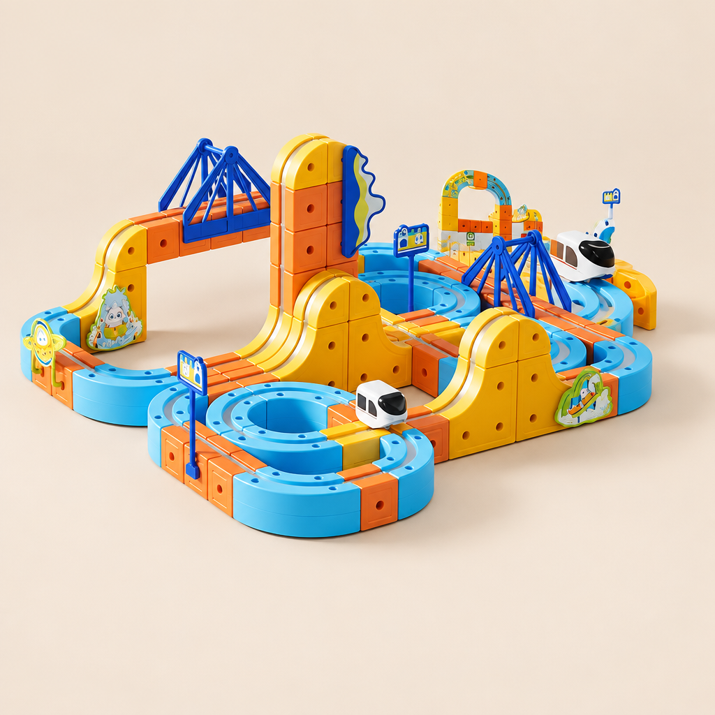 Magnetic Monorail Train Building Set - 200 pieces