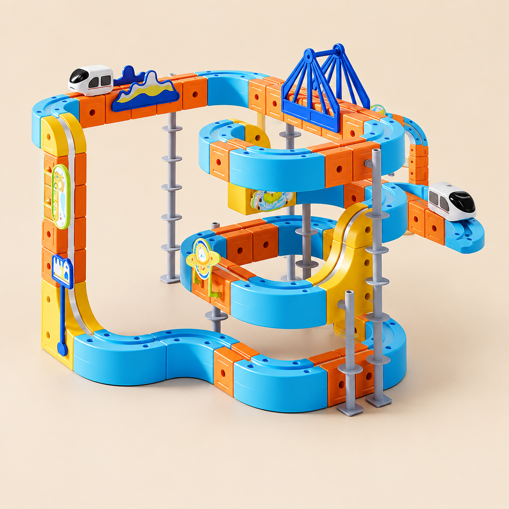 Magnetic Monorail Train Building Set - 186 pieces
