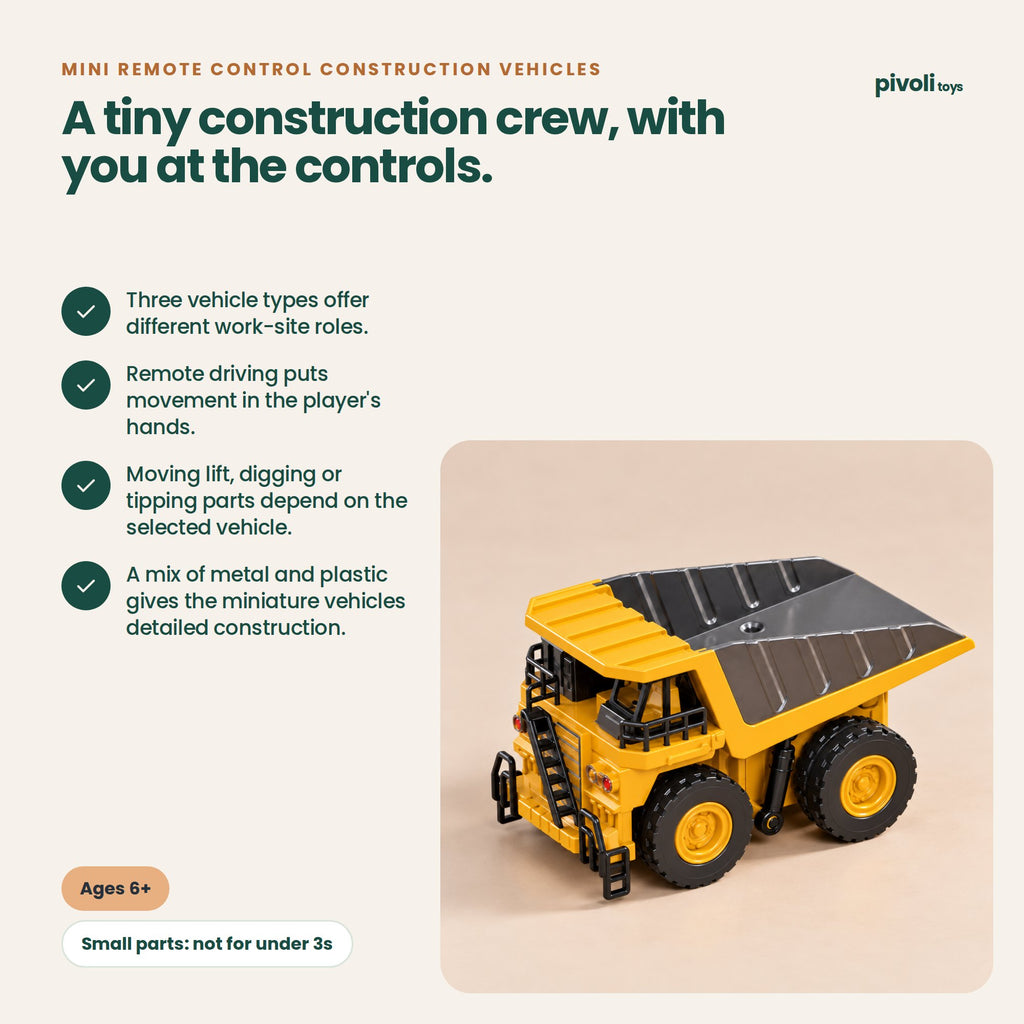 Mini Remote Control Construction Vehicles: key features and age guidance