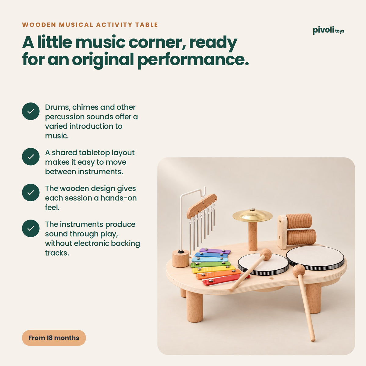 Wooden Musical Activity Table: key features and age guidance