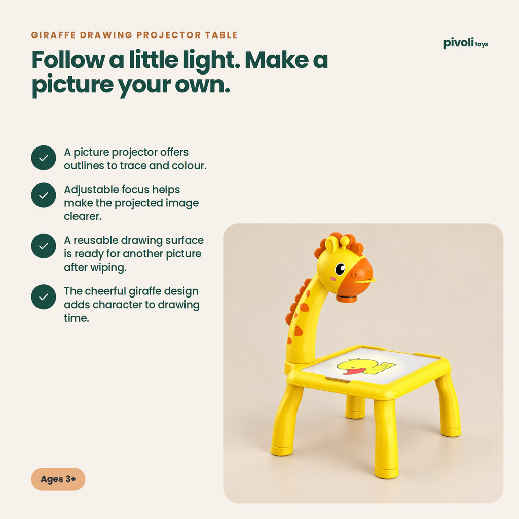 Giraffe Drawing Projector Table: key features and age guidance