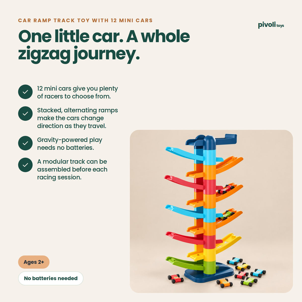 Car Ramp Track Toy with 12 Mini Cars: key features and age guidance