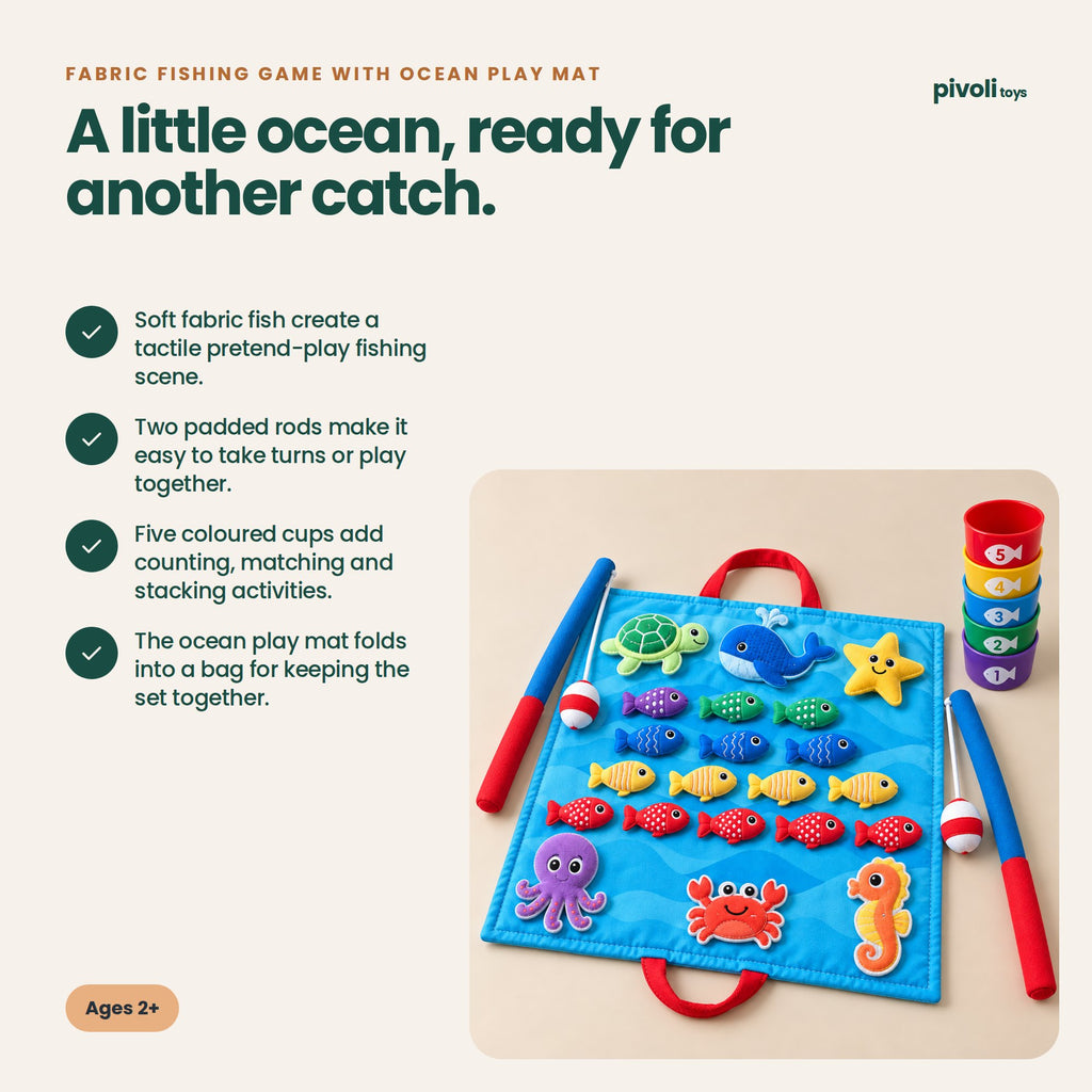 Fabric Fishing Game with Ocean Play Mat: key features and age guidance
