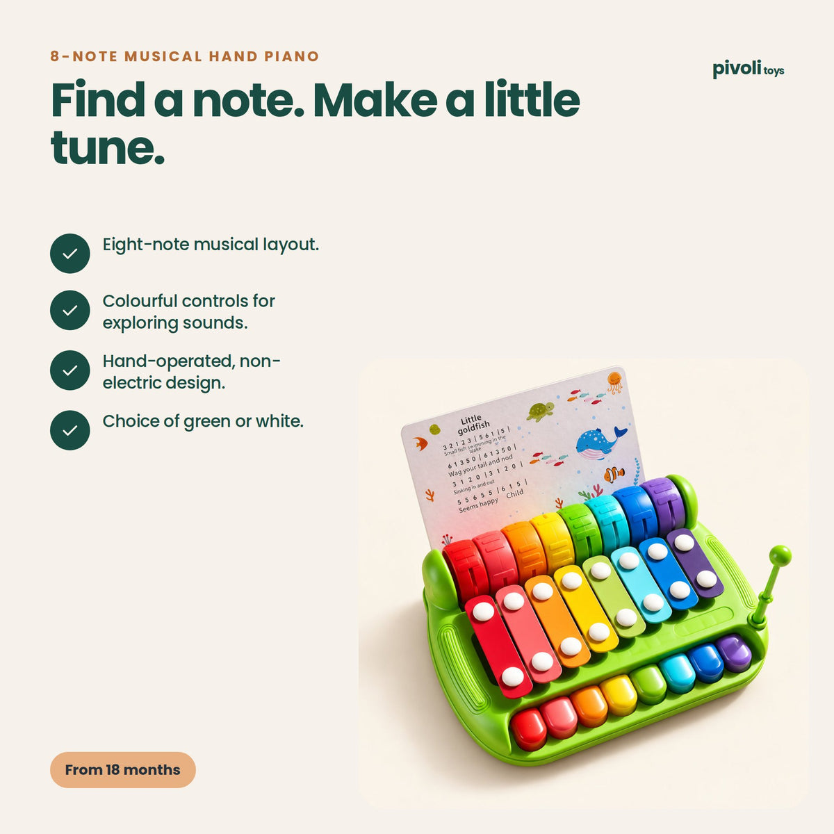 8-Note Musical Hand Piano: key features and age guidance