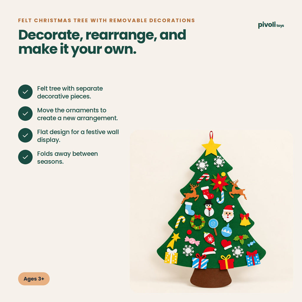 Felt Christmas Tree with Removable Decorations: key features and age guidance