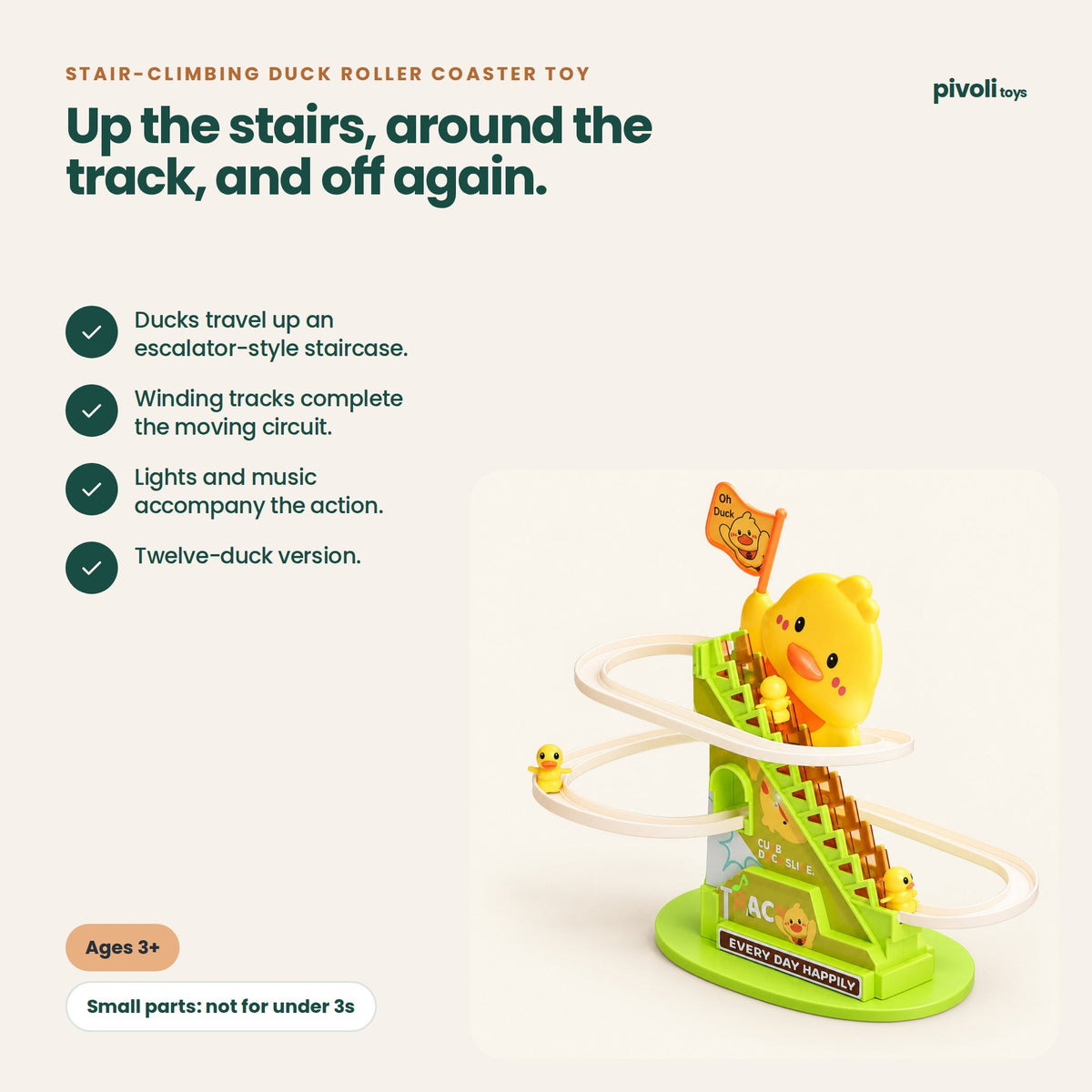 Stair-Climbing Duck Roller Coaster Toy: key features and age guidance